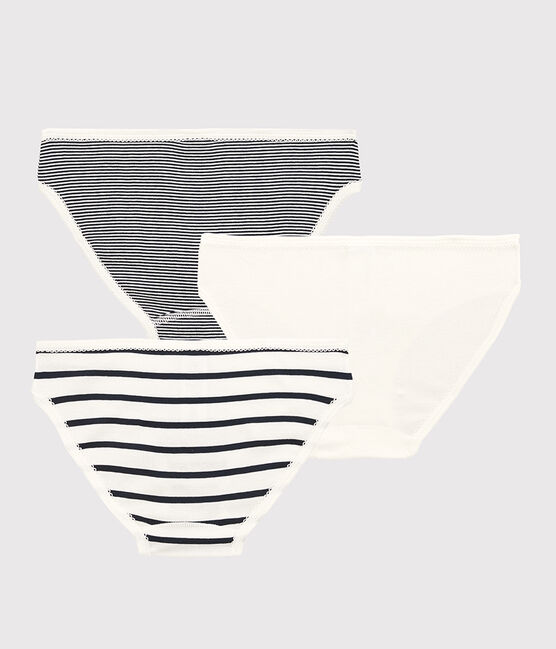 3er-Set-Slips mit Ringelstreifen für Mädchen variante 1