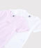 2er-Set kurzärmelige T-Shirts aus Bio-Baumwolle mit pinkfarbene Ringelstreifen für Mädchen variante 1