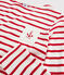 Gestreiftes T-Shirt für Mädchen und Jungen weiss MARSHMALLOW/rot PEPS