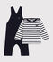Baby-Latzhose und Streifenshirt aus dichtem Jersey variante 1