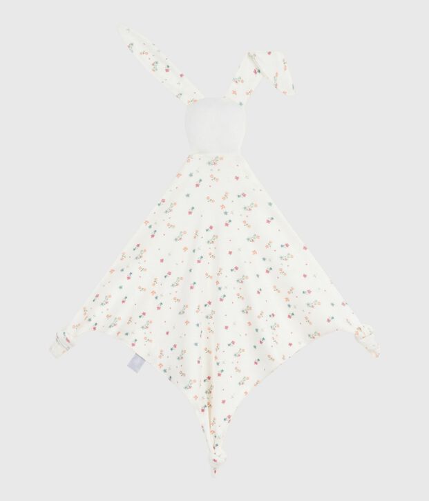 Baby-Kuscheltier aus Baumwolle mit Blumenmotiv weiss/vielfarbig