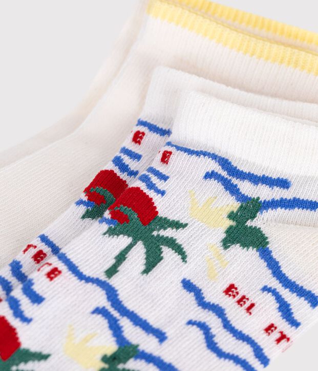 2 Paar Kinder-Socken aus Baumwolle mit Palmenmotiv vielfarbig