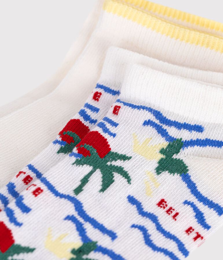 2 Paar Kinder-Socken aus Baumwolle mit Palmenmotiv vielfarbig