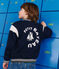 Kinder College-Jacke aus einfarbiger Baumwolle blau SMOKING
