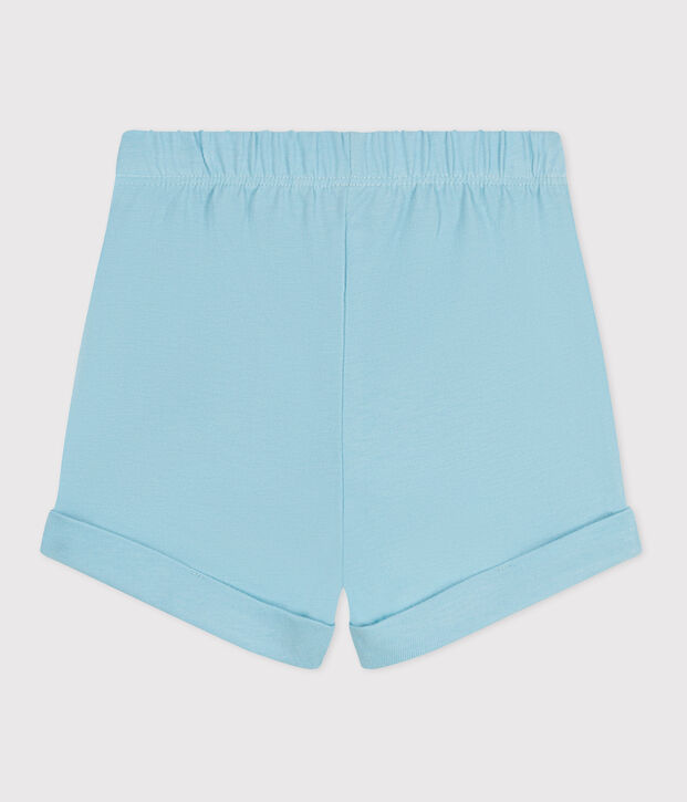 Baby-Shorts aus einfarbiger Baumwolle blau