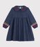 Lang&auml;rmeliges Kinder-Kleid aus einfarbigem Denim blau
