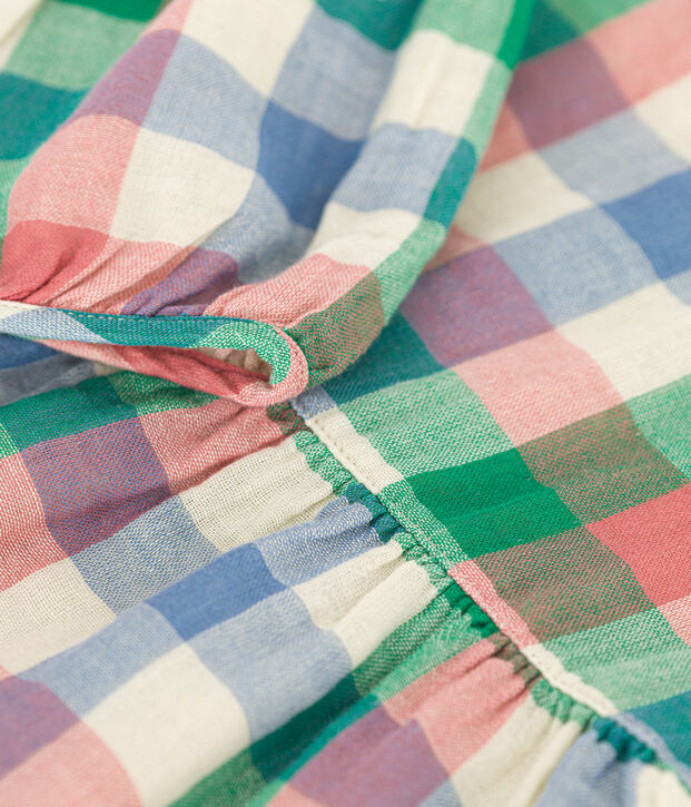 Lang&auml;rmeliges Baby-Kleid aus Musselin naturfarben/vielfarbig