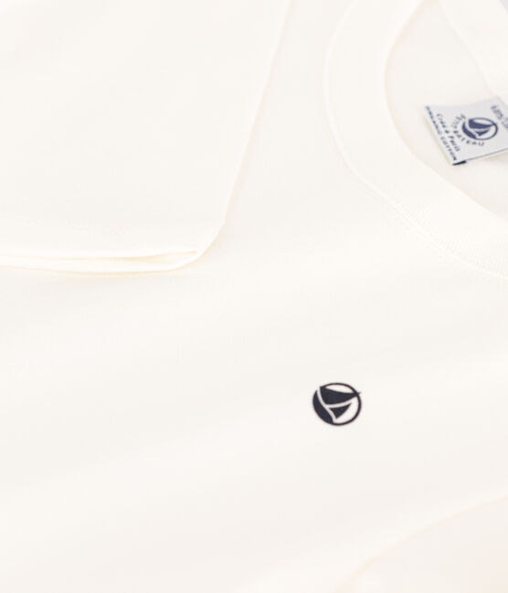 Langärmeliges Kinder-T-Shirt für Jungen weiss MARSHMALLOW
