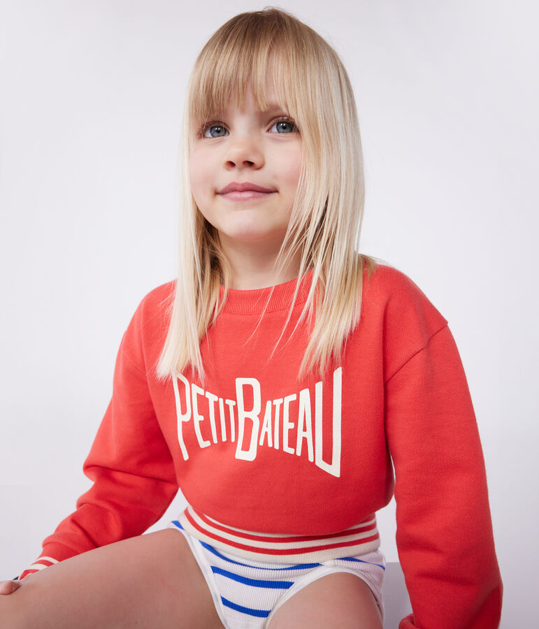 Kinder Unisex-Sweatshirt aus bedruckter Baumwolle rot
