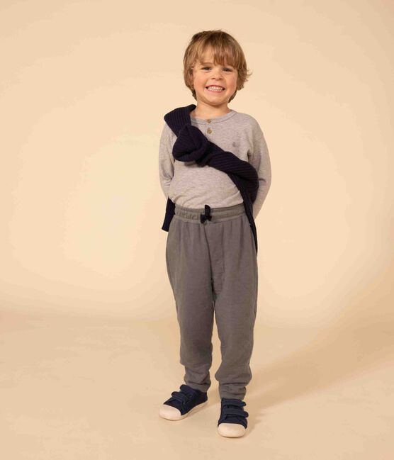 Kinderhose aus gestepptem Doppeljersey für Jungen grün THUYA