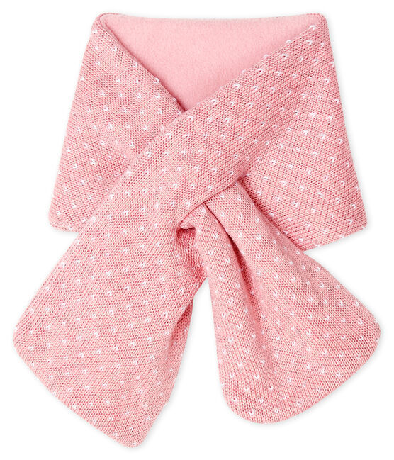 Baby-Schal, unisex mit Fleecefutter rosa CHARME/weiss MARSHMALLOW