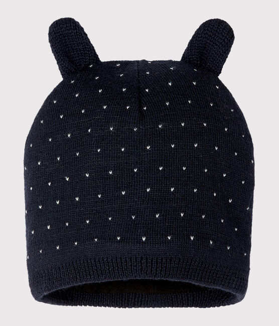 Baby-Mütze unisex mit Fleecefutter blau SMOKING/weiss MARSHMALLOW