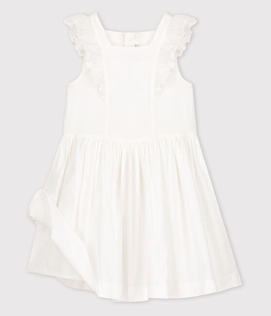 Festliches Kinderkleid aus Popeline für Mädchen weiss ECUME