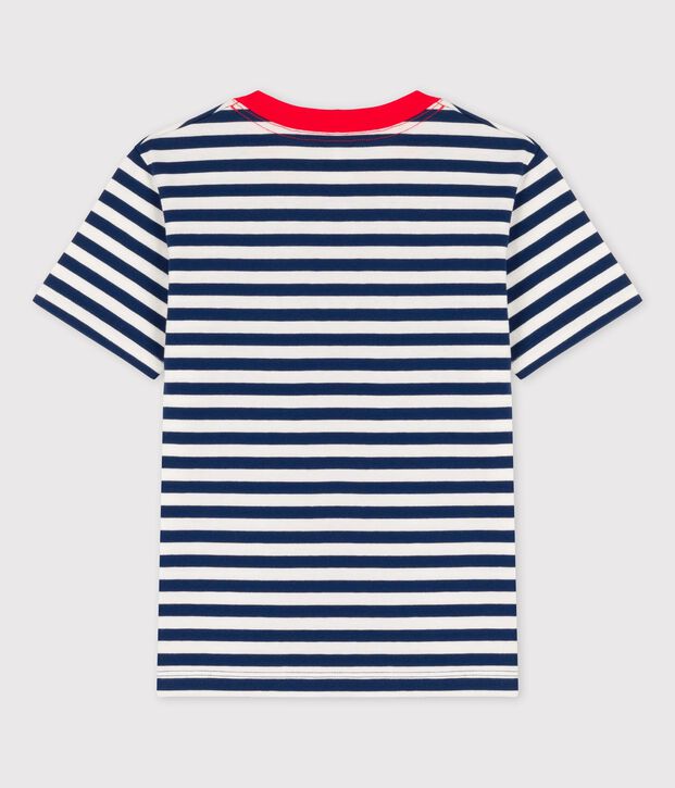 Kurz&auml;rmeliges T-Shirt aus Baumwolle f&uuml;r Jungen blau/weiss