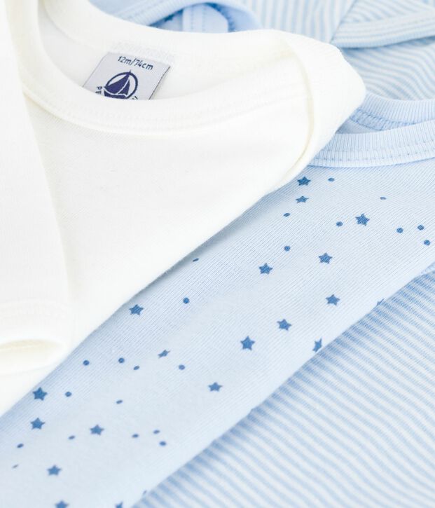 Set lang&auml;rmeliger Baby-Bodys aus Baumwolle mit Sternmotiv vielfarbig