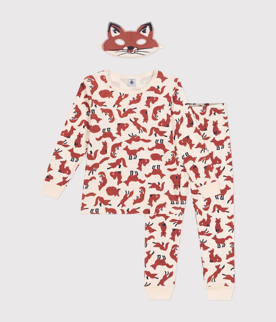 Kinder-Pyjama zum Verkleiden mit Fuchsmotiv aus Baumwolle weiss AVALANCHE/ MULTICO