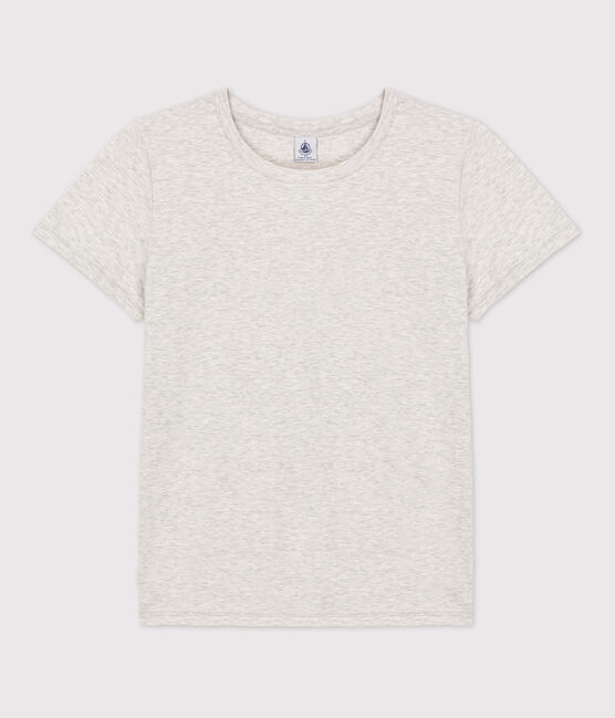 T-Shirt DAS GERADE mit Rundhalsausschnitt aus Bio-Baumwolle für Damen grau BELUGA CHINE