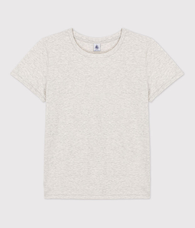 T-Shirt DAS GERADE mit Rundhalsausschnitt aus Bio-Baumwolle f&uuml;r Damen BELUGA CHINE