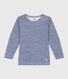 Langärmeliges Kinder-T-Shirt aus Wolle und Baumwolle mit Streifen