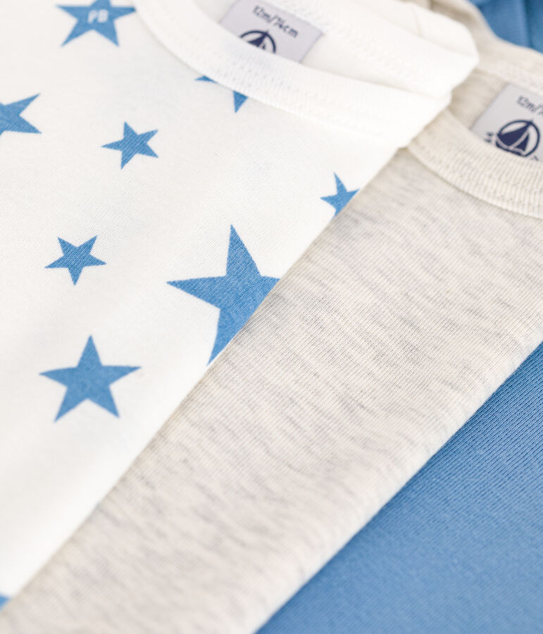 3er-Set lang&auml;rmelige Strampler aus bedruckter Baumwolle vielfarbig