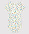 Baby-Body aus Baumwolle mit Blumenmuster und Rüschenkragen weiss MARSHMALLOW/weiss MULTICO