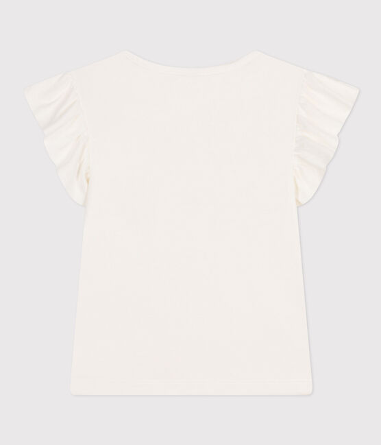 Kinder-T-Shirt aus Baumwolle für Mädchen weiss MARSHMALLOW
