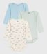 Set langärmeliger Baby-Bodys aus Baumwolle mit Pinguin-Motiv