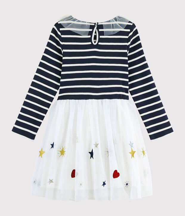 Lang&auml;rmeliges Kinderkleid f&uuml;r M&auml;dchen blau/vielfarbig