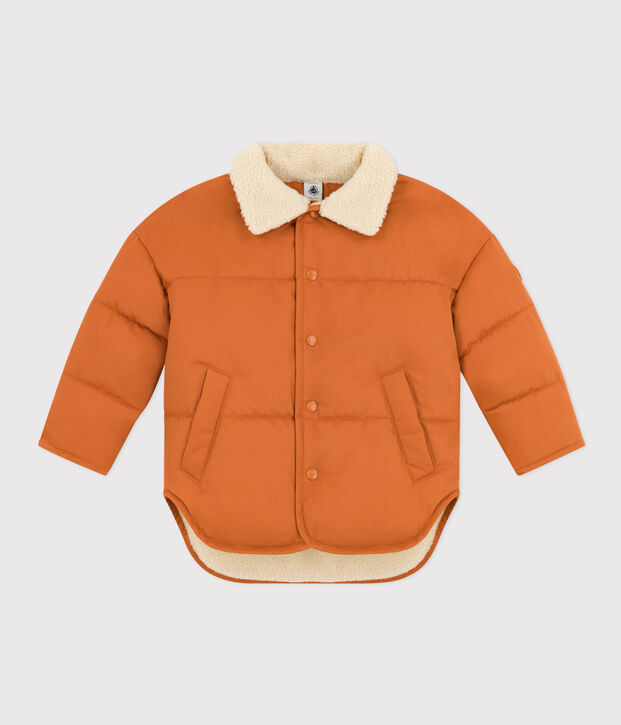 Kurze Jacke mit Innenfutter aus Sherpa f&uuml;r Kinder Jungen/M&auml;dchen braun