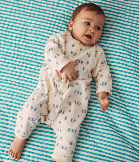 Langer Baby-Overall aus Molton weiss AVALANCHE/ MULTICO