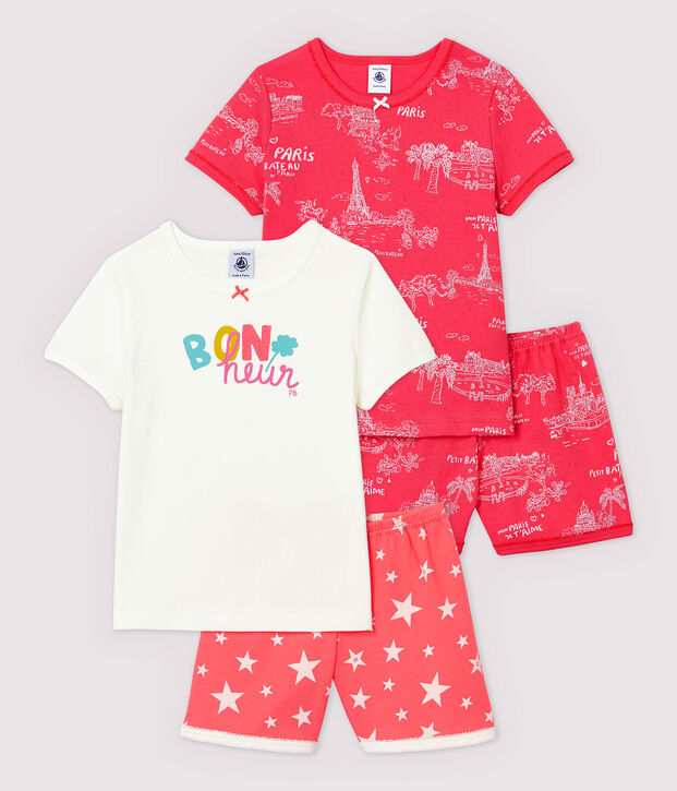 2er-Set Kinder-Kurzpyjamas aus Baumwolle f&uuml;r M&auml;dchen vielfarbig