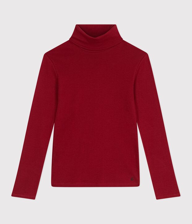 Damen-Rollkragenshirt L'Iconique aus Baumwolle rot
