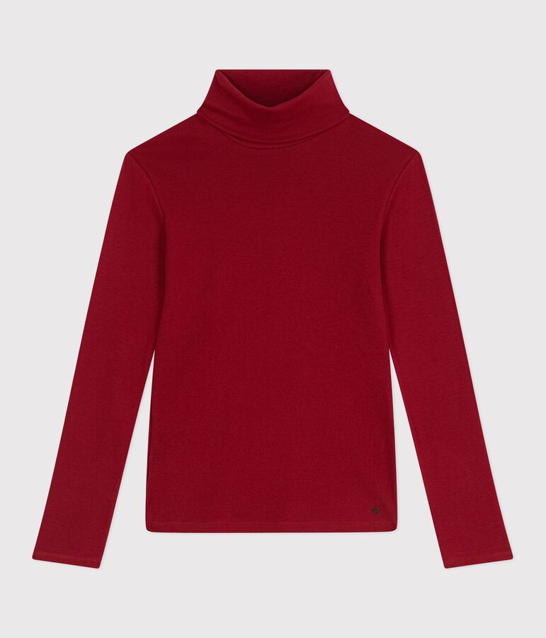 Damen-Rollkragenshirt L'Iconique aus Baumwolle rot