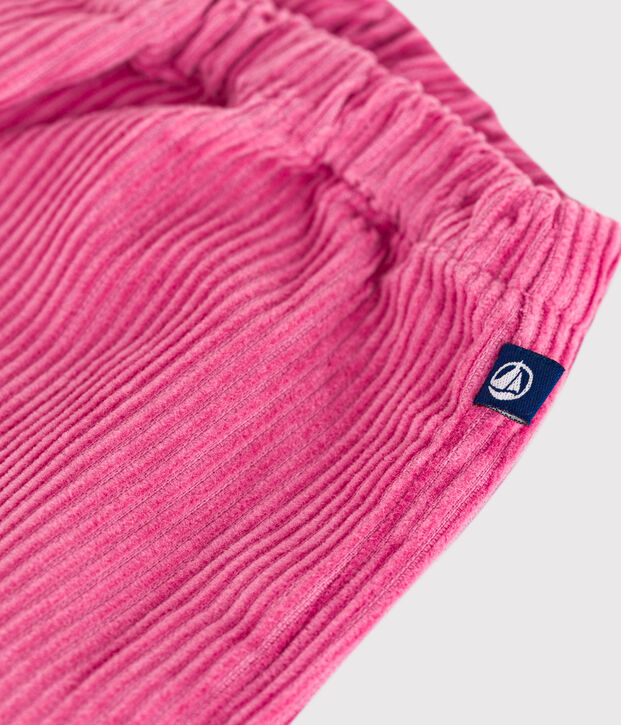Baby-Hose aus einfarbigem Fein-Cord rosa