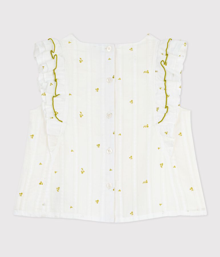 &Auml;rmellose Kinder-Bluse aus Baumwolle mit Blumenmuster gr&uuml;n/gr&uuml;n