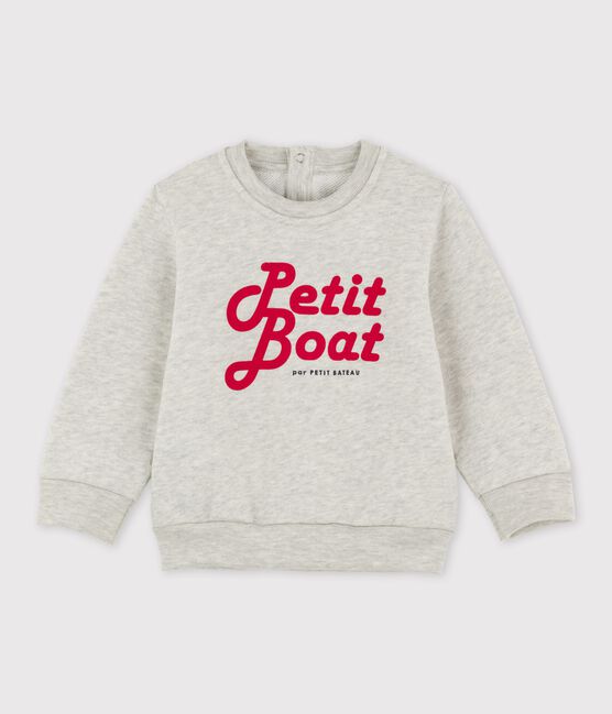 Baby-Sweatshirt aus Molton grau BELUGA CHINE