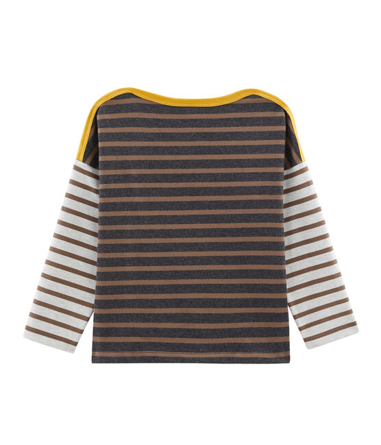 Kinder-Streifenshirt Jungen schwarz CITY/braun COCOA
