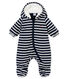 Gestreifter Baby-Fliegeroverall aus Mikrofaser für Jungen