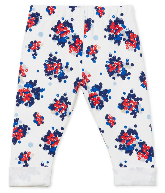 Bedruckte Baby MädchenHose weiss MARSHMALLOW/weiss MULTICO
