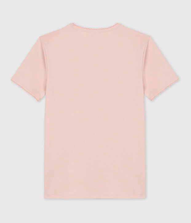 Damen-T-Shirt L&rsquo;ICONIQUE aus Baumwolle mit M&auml;usez&auml;hnchen rosa