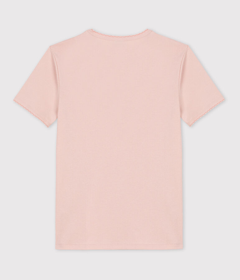 Damen-T-Shirt L&rsquo;ICONIQUE aus Baumwolle mit M&auml;usez&auml;hnchen rosa