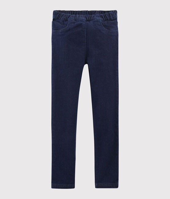Kinder-Slim-Jeans für Mädchen blau DENIM BLEU FONCE