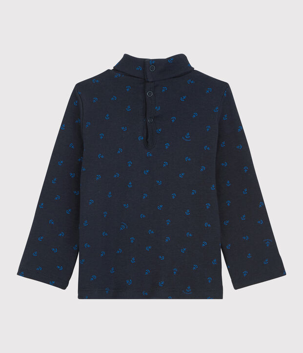 Baby-Rollkragenshirt aus Baumwolle blau/blau