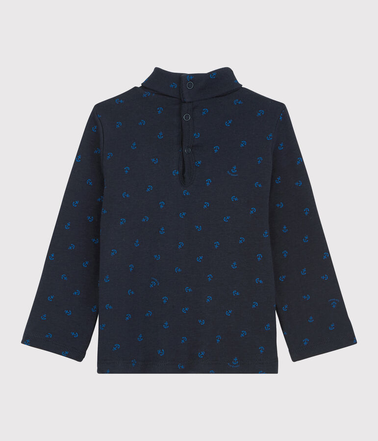 Baby-Rollkragenshirt aus Baumwolle blau/blau