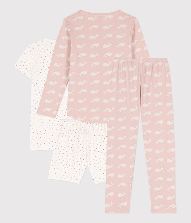 2er-Set Kinderpyjama und Kinder-Kurzpyjama aus Baumwolle f&uuml;r M&auml;dchen vielfarbig