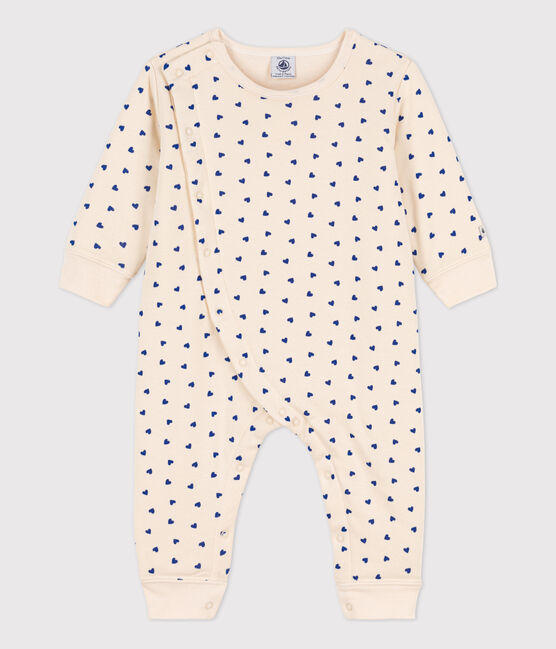 Fußloser Baby-Strampler aus Baumwolle, mit Herzmuster weiss AVALANCHE/ NEWBLEU