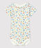 Baby-Body aus Baumwolle mit Blumenmuster und Rüschenkragen weiss MARSHMALLOW/weiss MULTICO