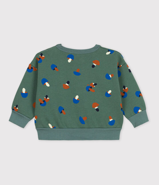 Baby-Sweatshirt aus Baumwolle mit Pilzmotiv grün VALLEE/naturfarben MULTICO