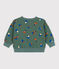 Baby-Sweatshirt aus Baumwolle mit Pilzmotiv grün VALLEE/naturfarben MULTICO