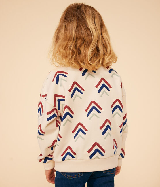 Kinder-Sweatshirt aus Molton mit Printmotiv weiss AVALANCHE/ MULTICO